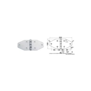 Maxi charnière 230x100 mm