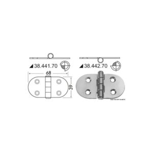 Charnière renversé 68x39 mm