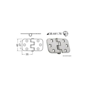 Charnière renversé 70x39 mm
