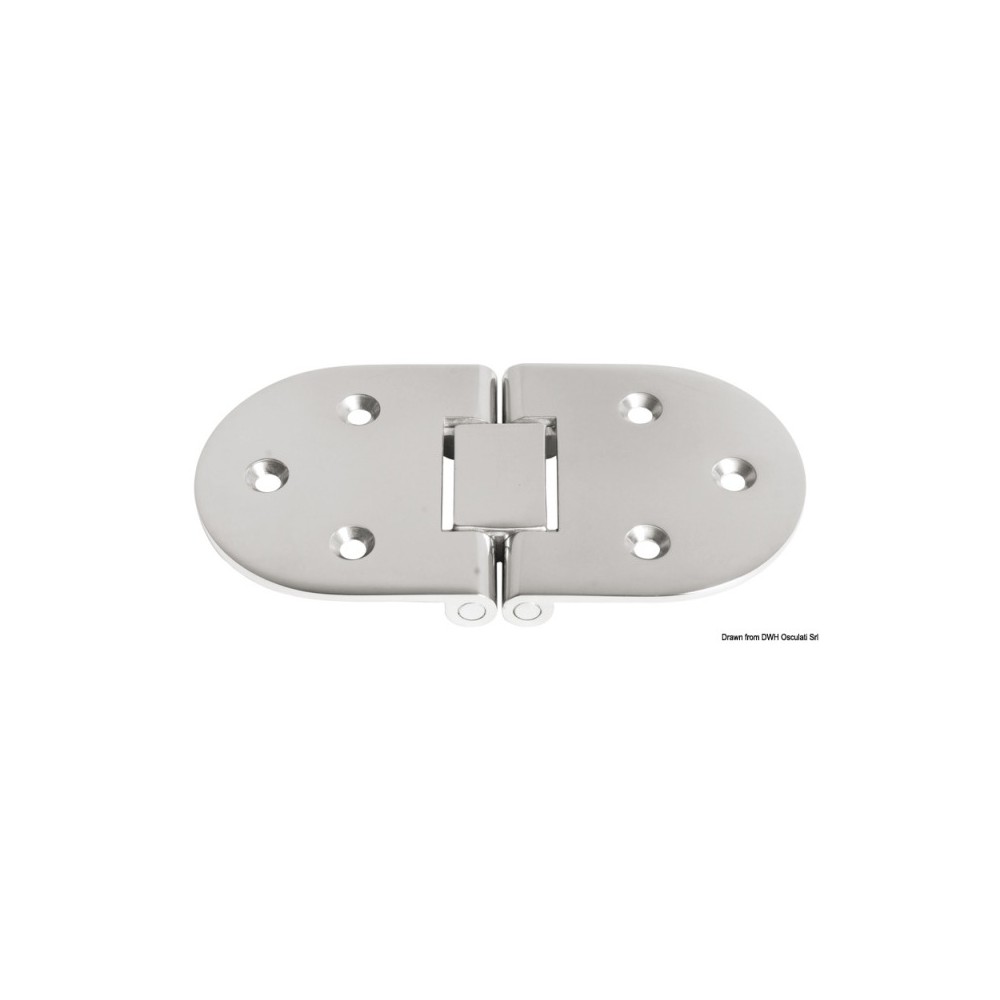 Charnière rotation180° avec trous 140x70 mm
