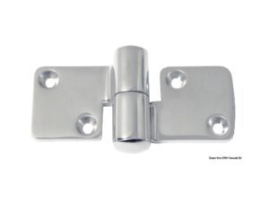 Charnière AISI316 poli miroir 100x50 mm droite Inox AISI 316