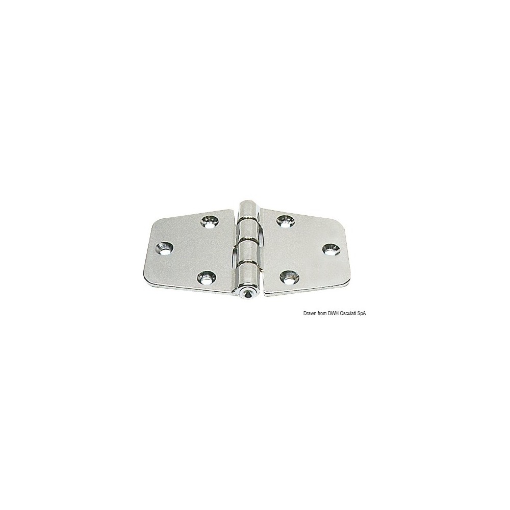 Charnière moulé laiton chromé 100x60 mm