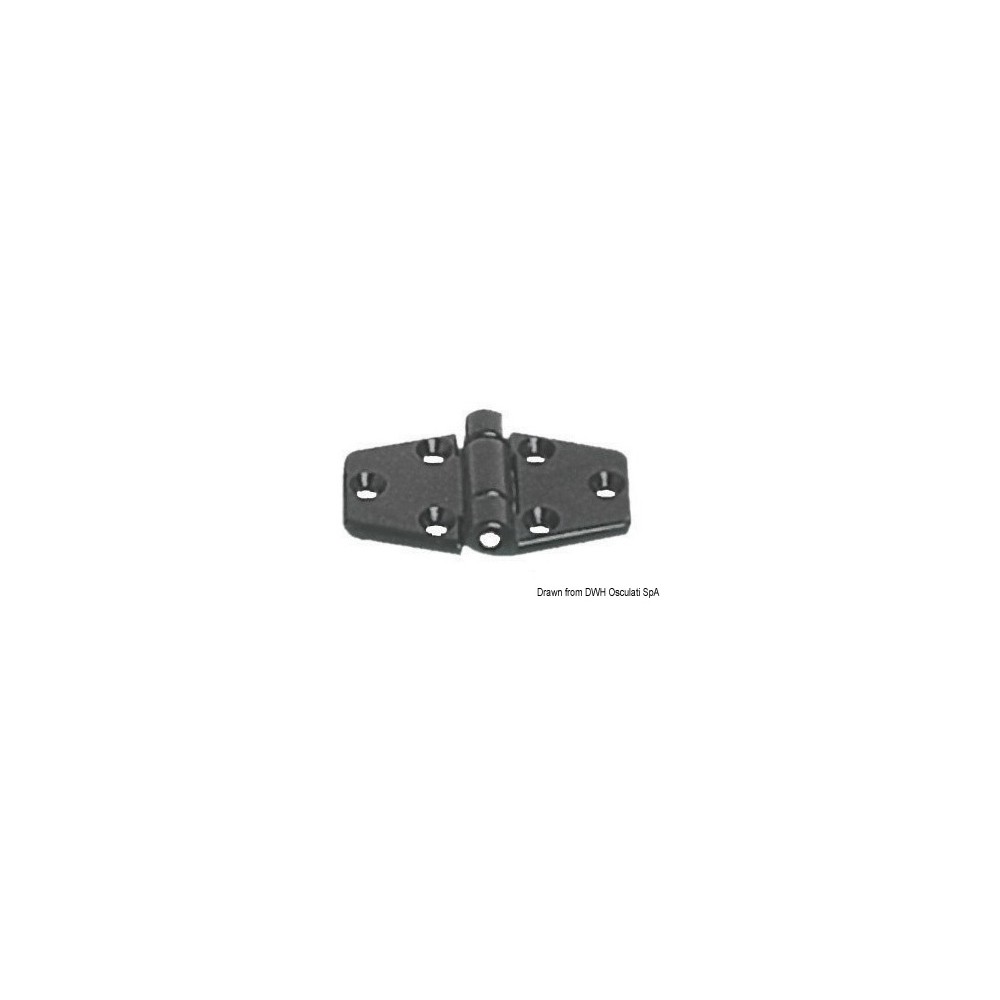 Charnière nylon reinforcé noir 65x40 mm