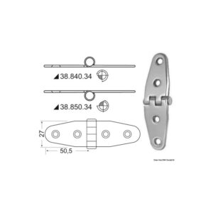 Charnière renversé 101x27 mm