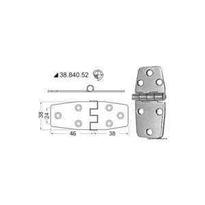 Charnière nœud saillant 88x38 mm