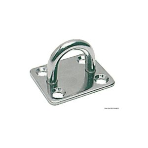 Platine rectangulaire inox avec anneau