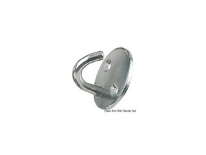 Crochet sur plaque tonde inox poli 5 mm