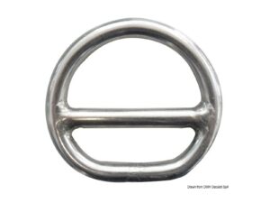 Anneau demi-rond à barette 10x60 mm marine inox