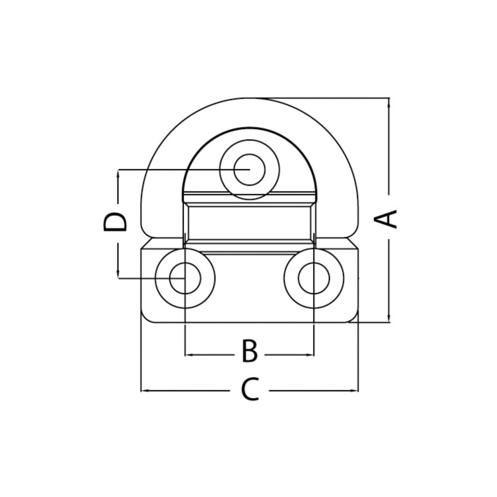 Anneau rabattable 75x77mm simple 10mm Charge de rupture kg 7000 – Image 3