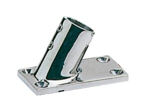 Platine p. balcon AISI316 rectangulaire 60° Inox AISI 316 22 mm