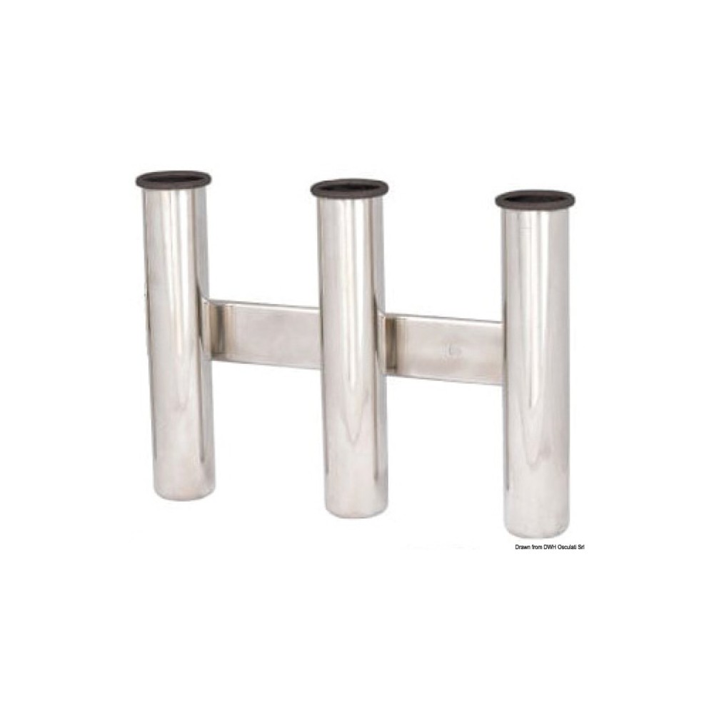 Support de canne AISI 316 fixation à paroi 3 canne