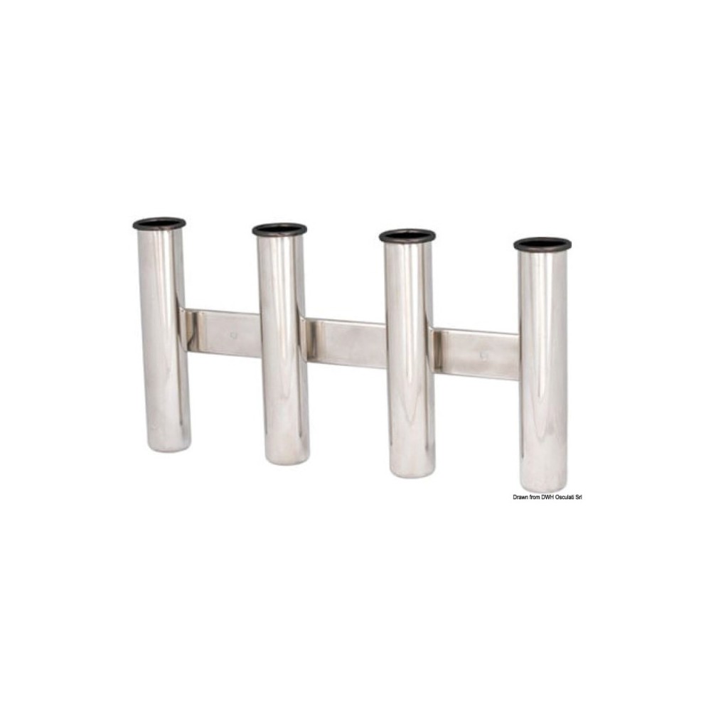 Support de canne AISI 316 fixation à paroi 4 canne