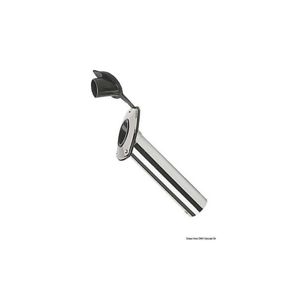 Porte-canne à encastrer laiton chromé 42 mm