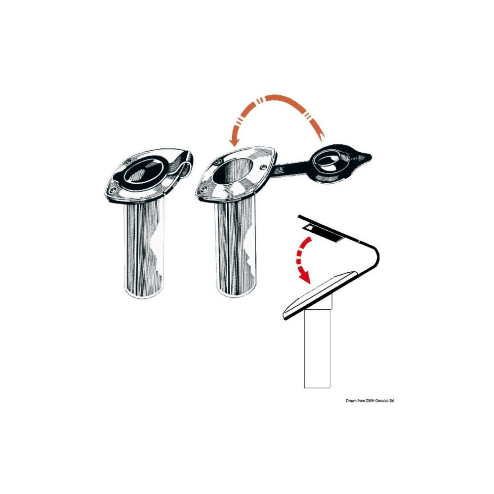 Bouchon porte-canne à encastrer PVC souple blanc