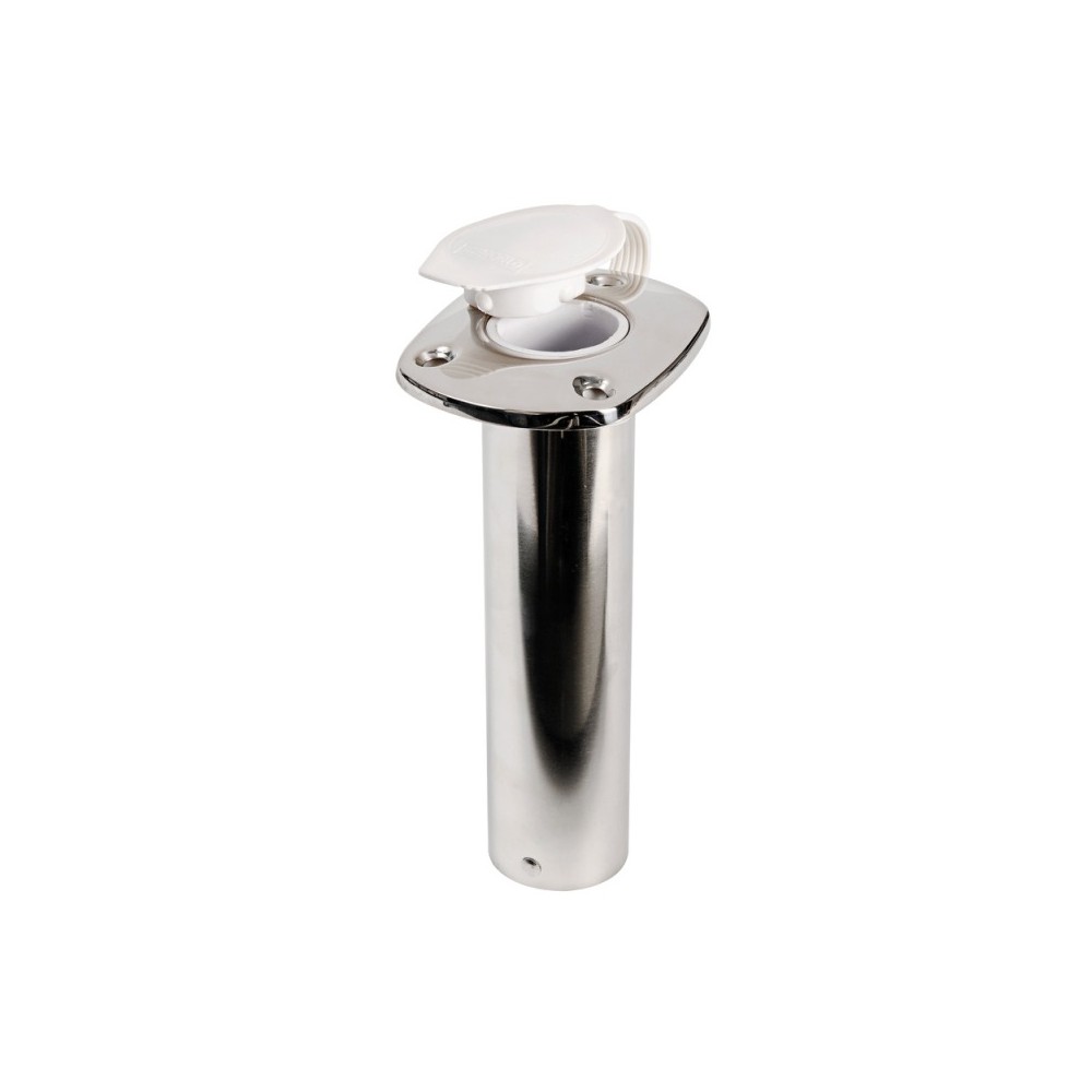 Porte-canne à encastrer vertical en inox 42 mm