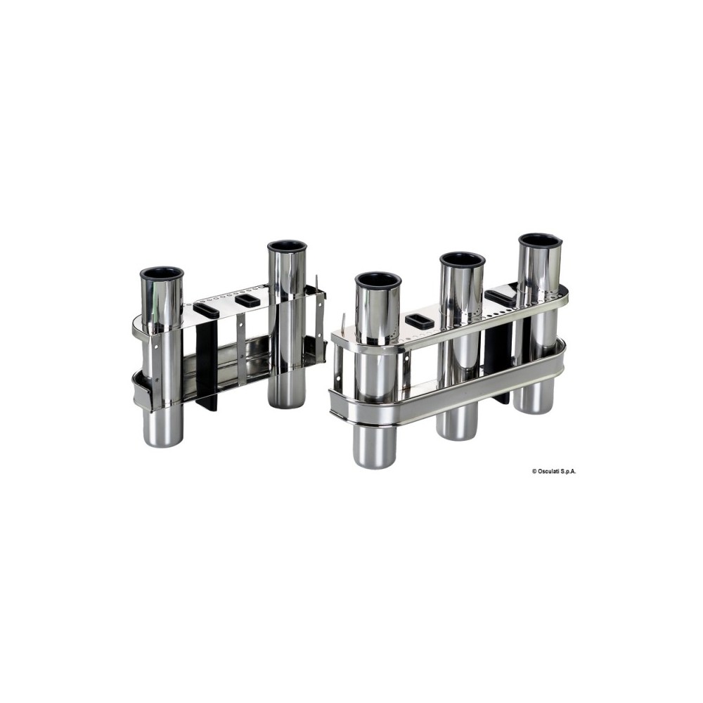Porte-canne mural en inox p. 2 cannes