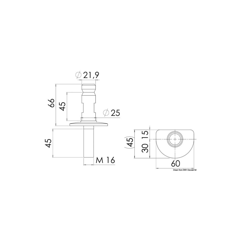 Base chandelier AISI316 60 x 45 mm – Image 2