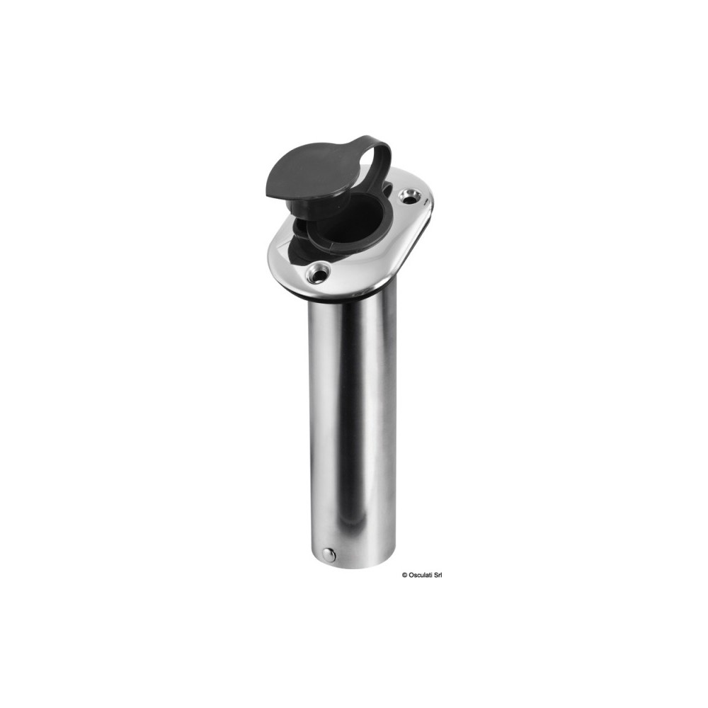 Porte-canne à encastrer inox 42 mm 75°