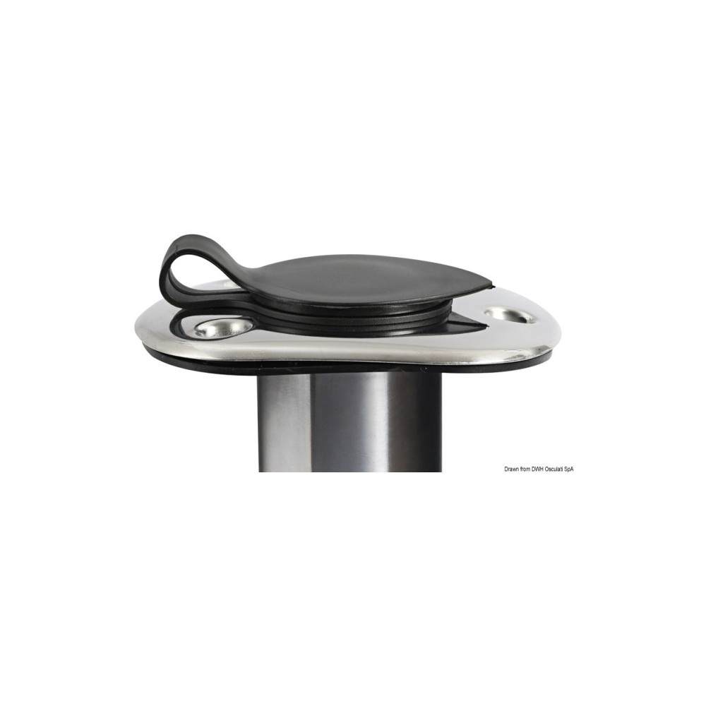 Porte-canne à encastrer inox 42 mm 90°