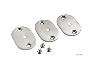 Kit fixation main-courante 2 platines + 2 vis Inox AISI 316