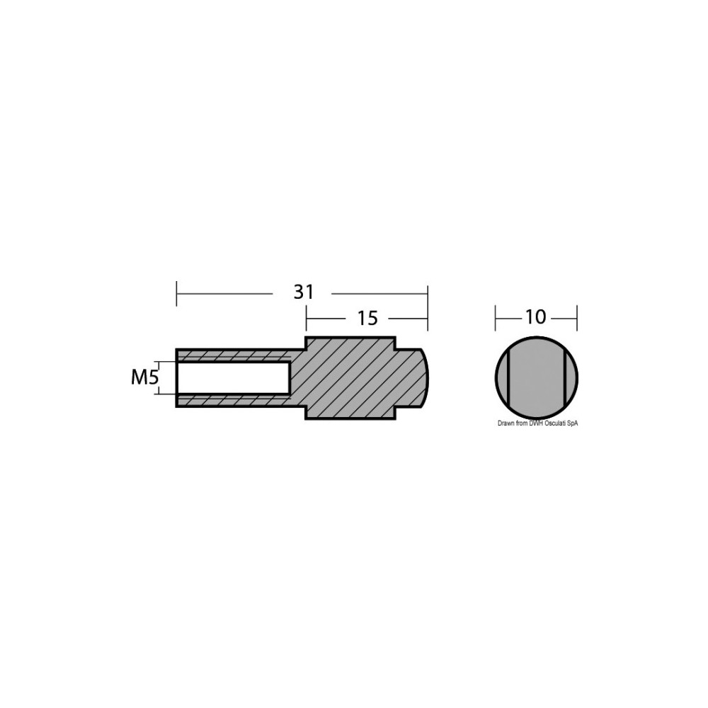 Anode cylindre pour Yamaha 9,9/300 HP – Image 2