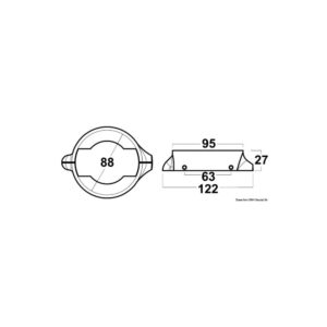Collier Volvo Penta 2pcs avec vis aluminium