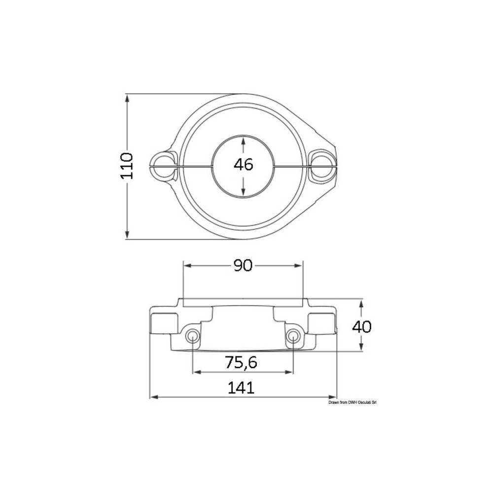 Anode collier aluminium Volvo Ø 107 mm – Image 2