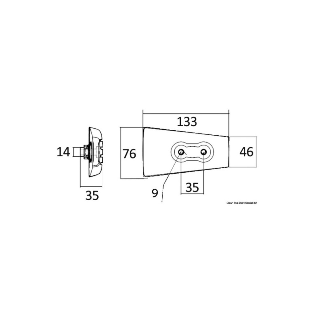 Anode aluminium p. Volvo Penta DP 3863206/3588746 – Image 2