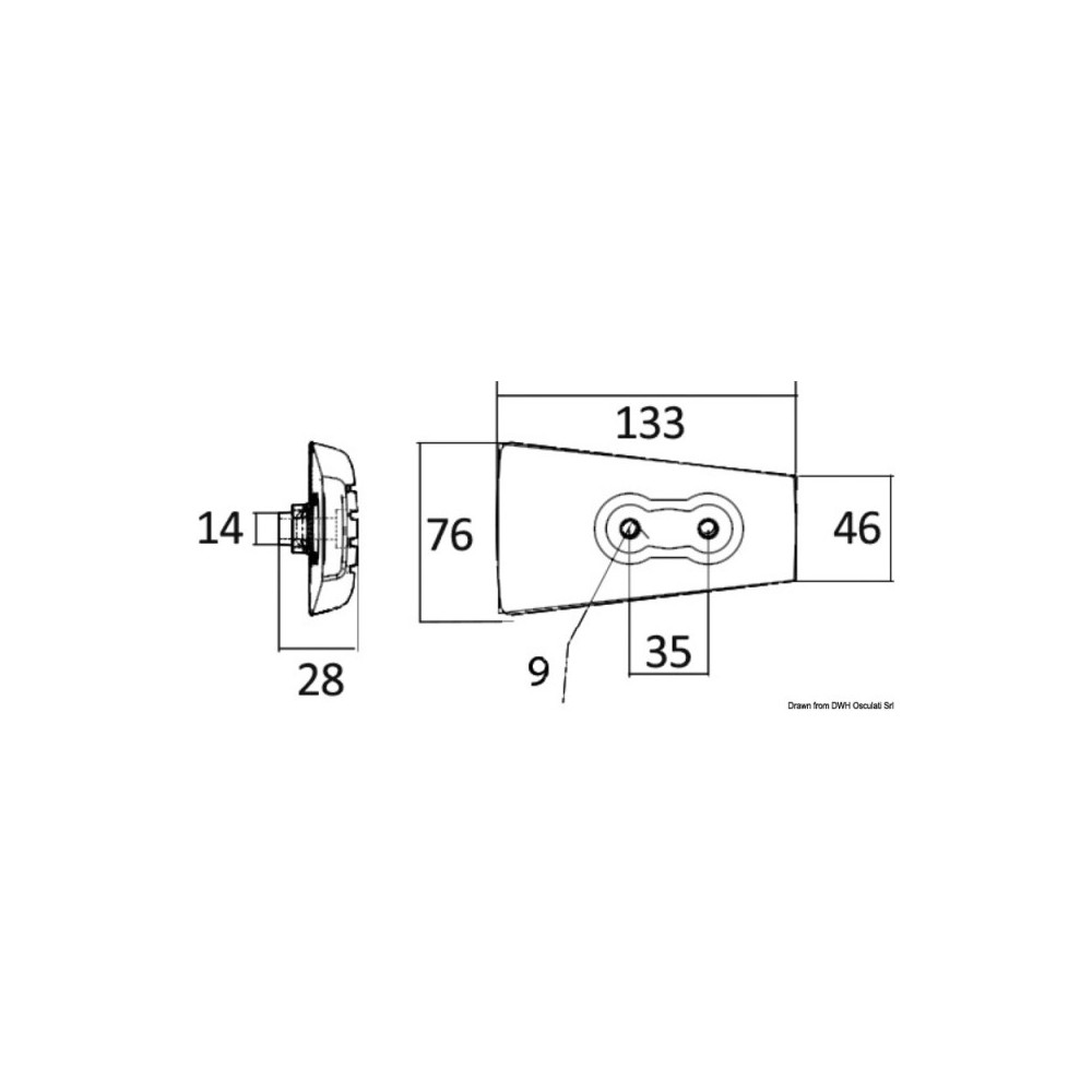 Anode zinc pour Volvo Penta DP 3589875/3589876 – Image 2