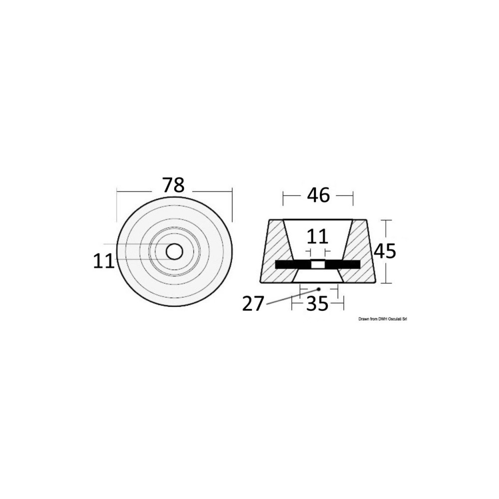 Anode circulaire aluminium à fixer avec un boulon – Image 2