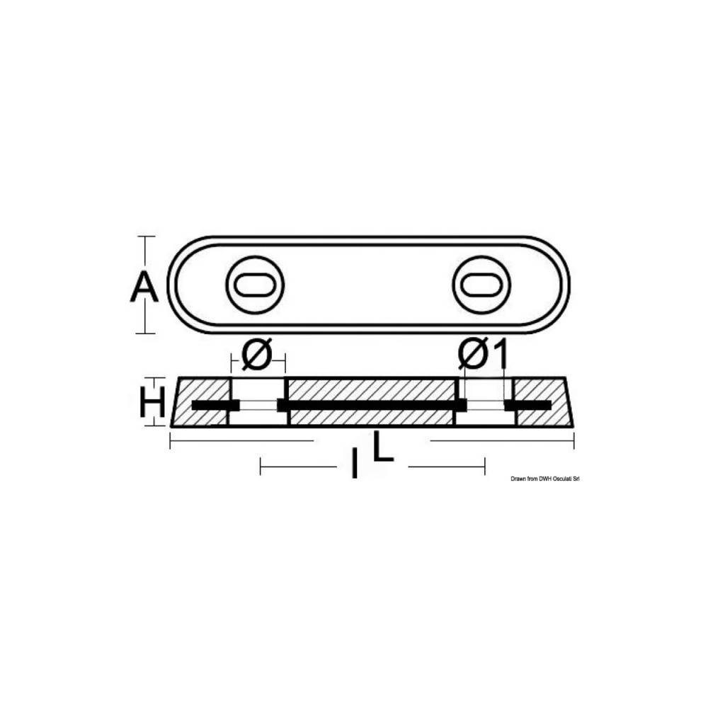 Anode aluminium oval Vetus 1760 g – Image 2