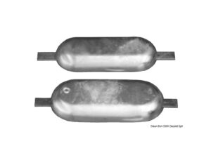 Anode magnésium série Aliscafi 900x50x12mm 0,85 kg pour bateau