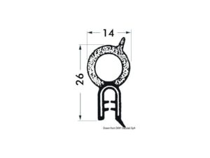 Profilé PVC armé p. entourer noir 2-4 mm 50 m