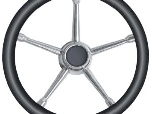 Volant A polyuréthane souple carbone/inox 350 mm Noir