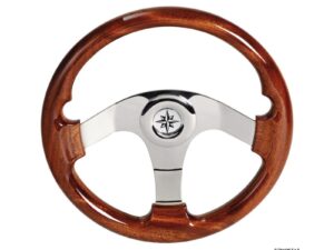 Volant acajou branches+moyeu en inox 350 mm