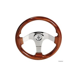 Volant acajou branches+moyeu en inox 350 mm