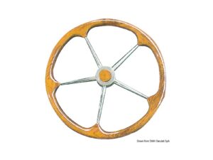 Barre à roue inox avec couronne en teck 500 mm