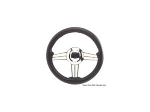 Volant inox+polyurethane noir 350 mm