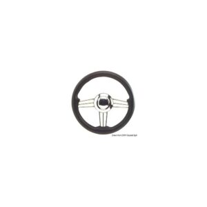 Volant inox+polyurethane noir 350 mm