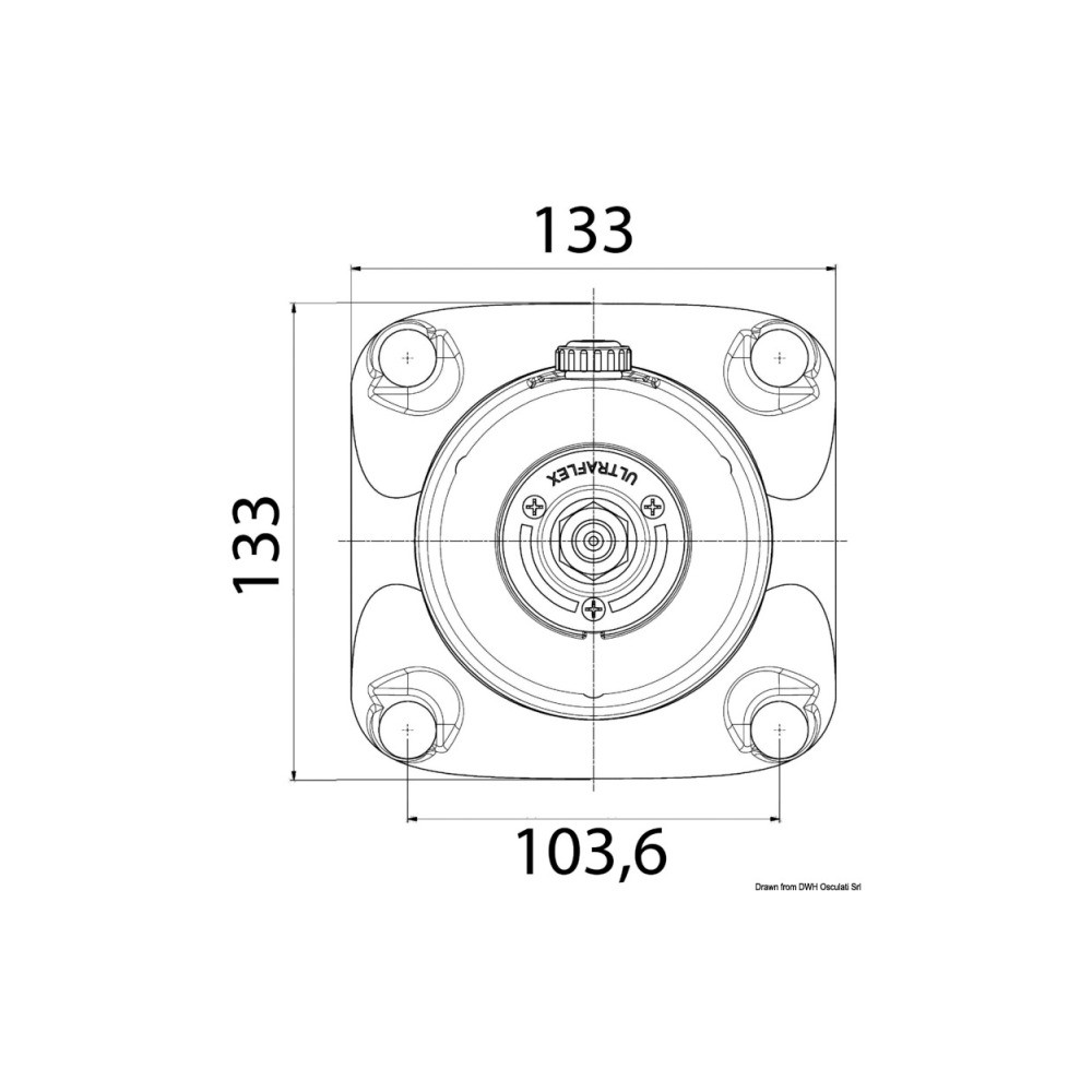 Bride p.timoneries hydrauliques Ultraflex carrée – Image 2