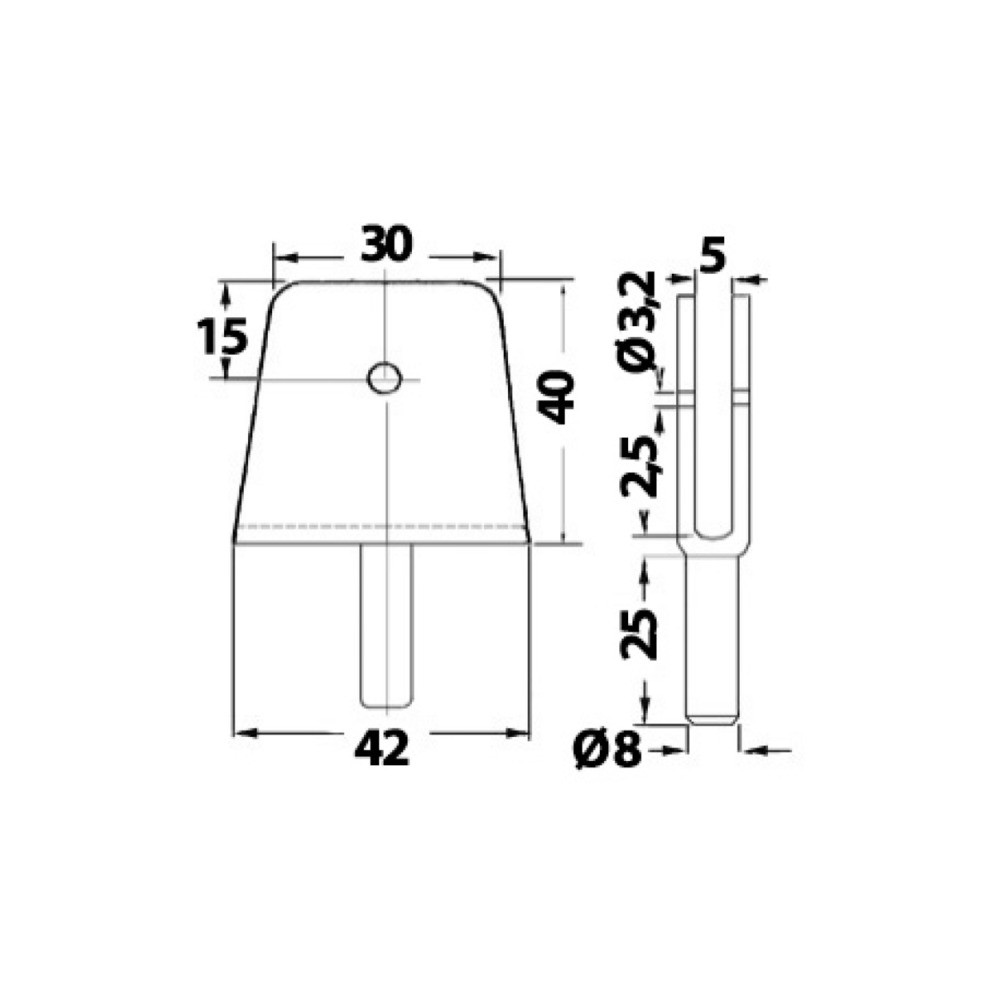 Fourche + platine p. bâches AISI316 – Image 2