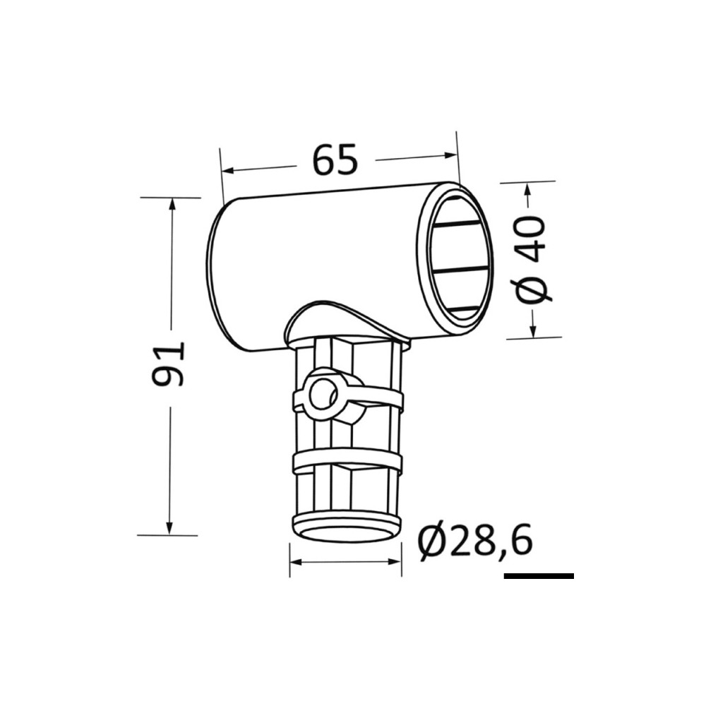 T pour T-Top Ø 32 mm – Image 2