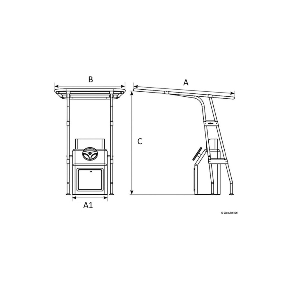 T-Top professionnel 2000x1600 noir avec bâche noire – Image 3
