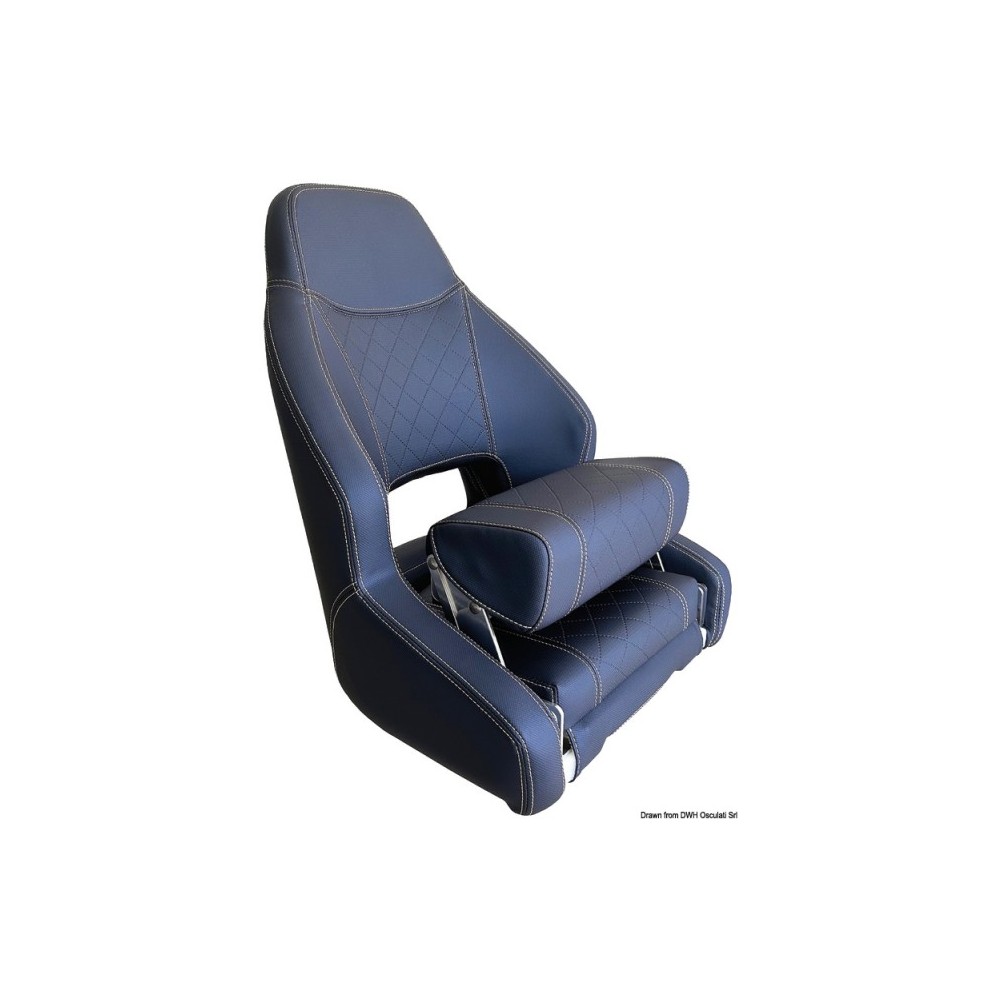 Siège rembourré avec Flip up RM52 bleu foncé – Image 3