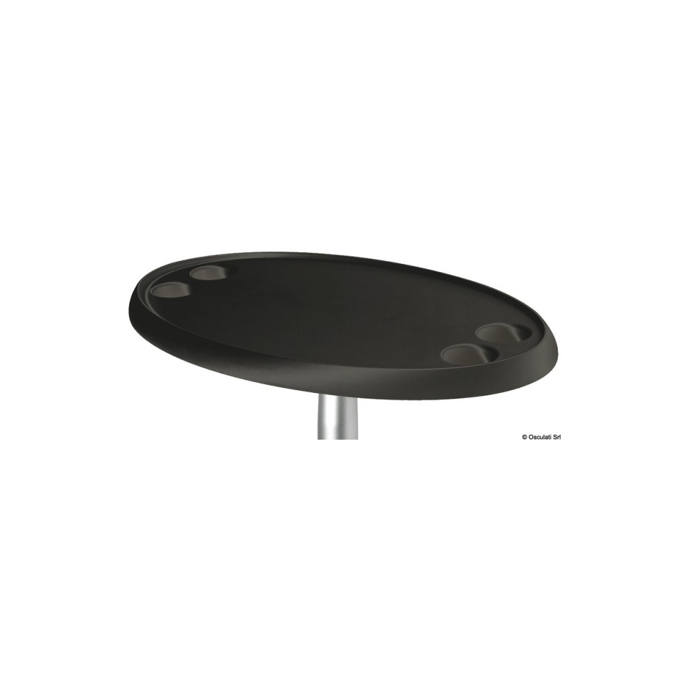 Table ovale noire 762 x 457 mm