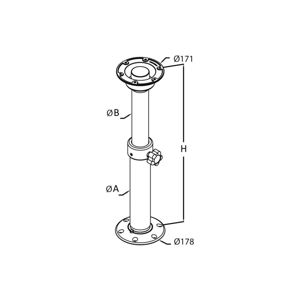 Pied table Thread Lock téléscopique 450/700 – Image 2