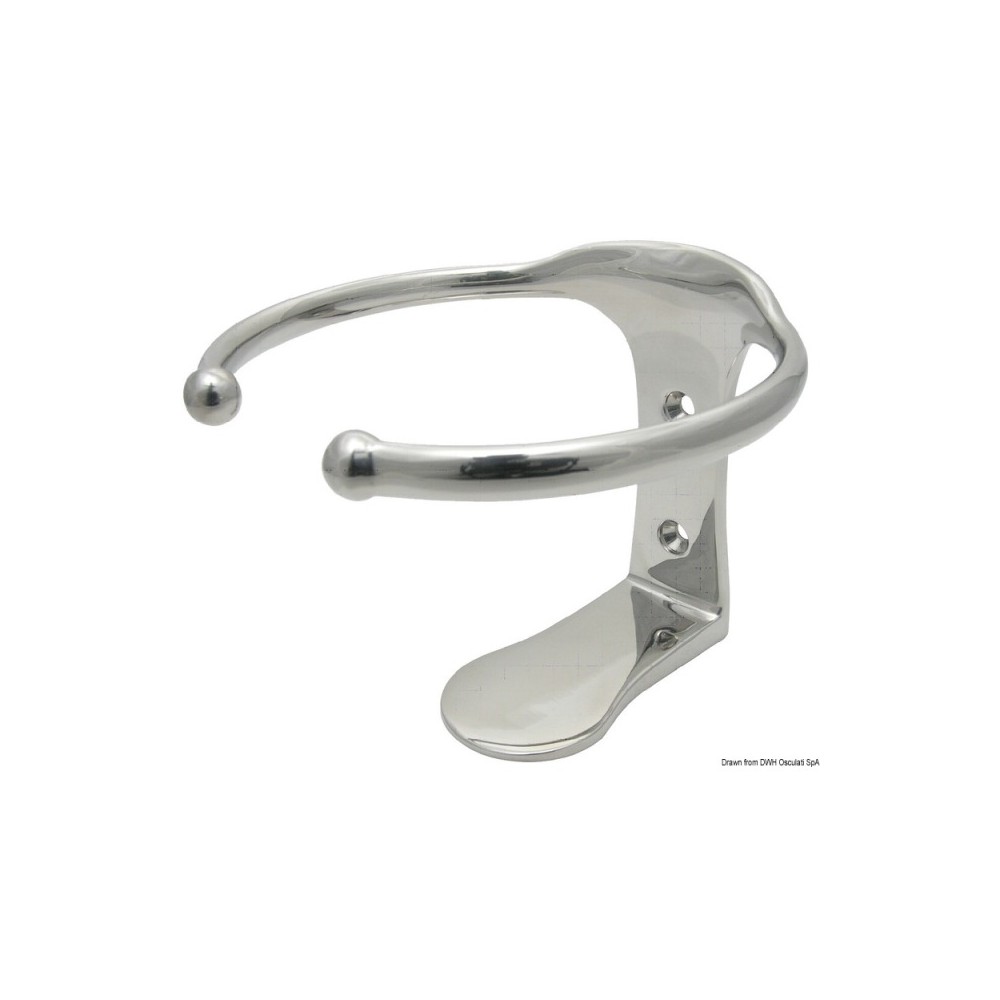 Porte-verre N. 1 verre AISI 316 avec vis 106 x 106