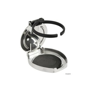 Porte-verres/canettes pliable inox poli107x91x14mm
