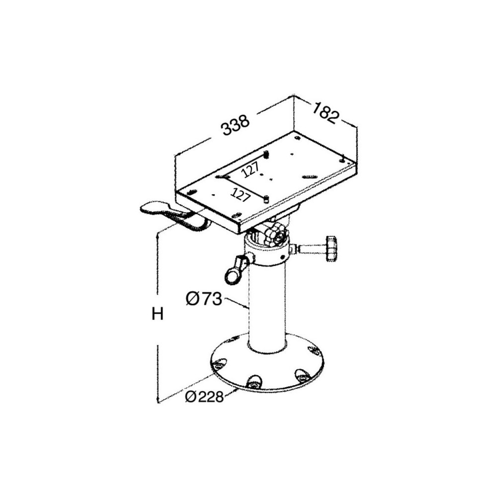 Base et colonne + support de siège H 340/470 – Image 2