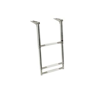 Echelle télescopique large AISI316 3 marches Inox AISI 316